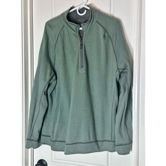 Tommy Bahama men’s reversible green/gray 1/4 zip sweatshirt size XL - Picture 6 of 10